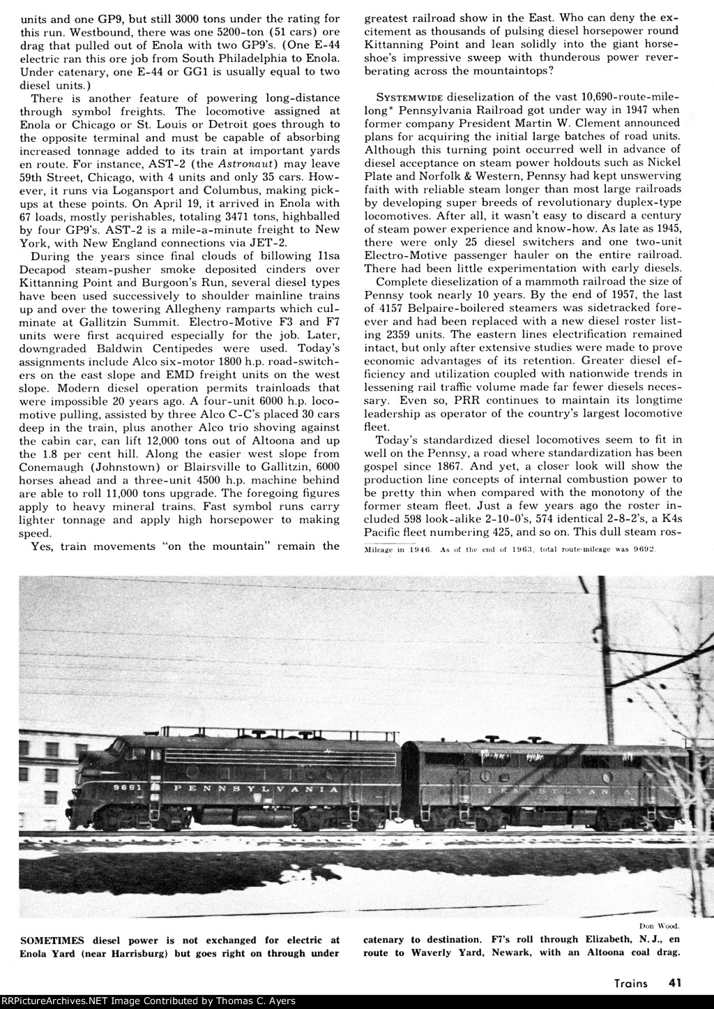 "Largest Locomotive Fleet," Page 41, 1964